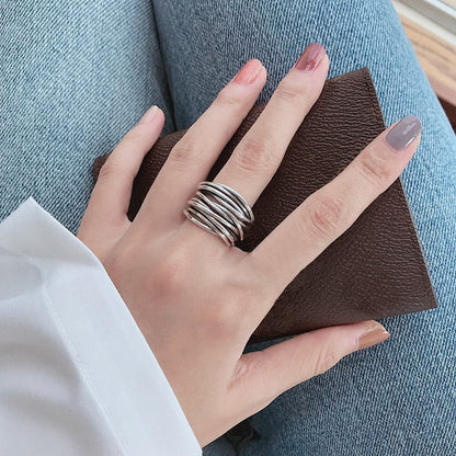 Rae | Sterling Silver Adjustable Layered Ring