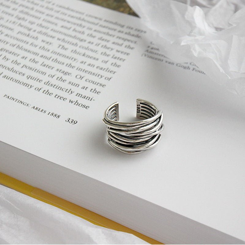 Rae | Sterling Silver Adjustable Layered Ring