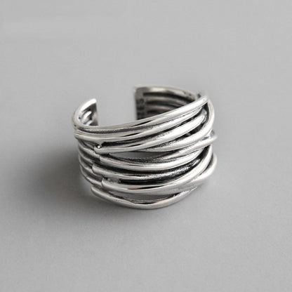 Rae | Sterling Silver Adjustable Layered Ring