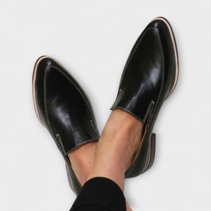 Arwen | Women's Black Slip-On Loafers