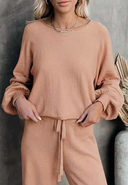 Hayley | Women's Wide-Leg Lounge Pants & Cropped Sweatshirt Set