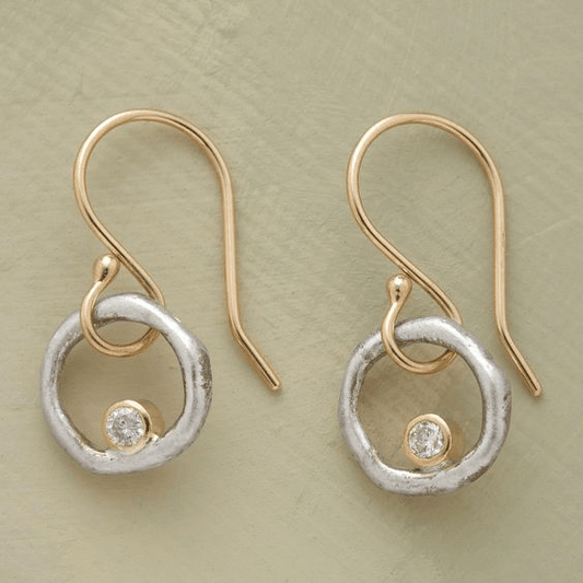 Monique | Vintage Gold & Silver Zirconia Earrings