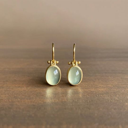 Mireille™ | Vintage Green Moonstone Earrings