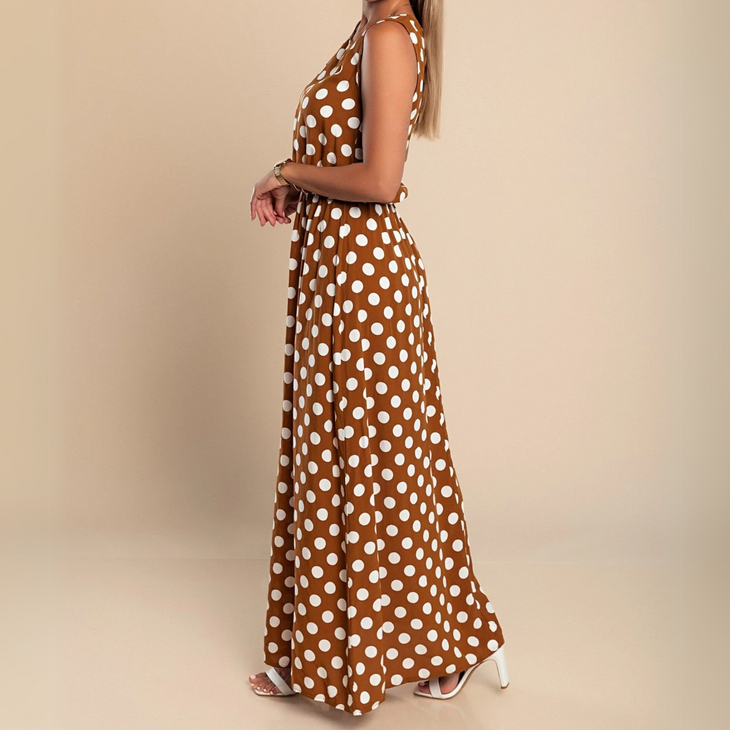 Sylvaine | Polka Dot Maxi Dress