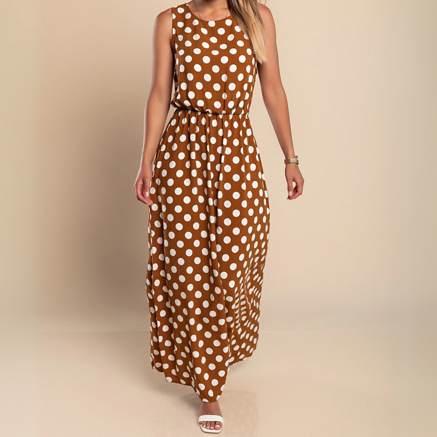 Sylvaine | Polka Dot Maxi Dress