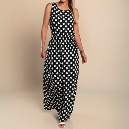 Sylvaine | Polka Dot Maxi Dress