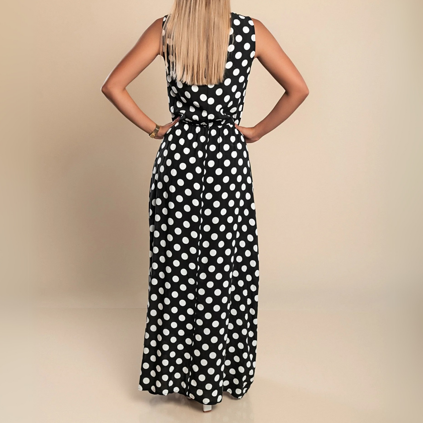 Sylvaine | Polka Dot Maxi Dress