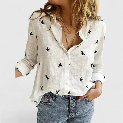 Jade | Women's Floral V-Neck Long Sleeve Blouse