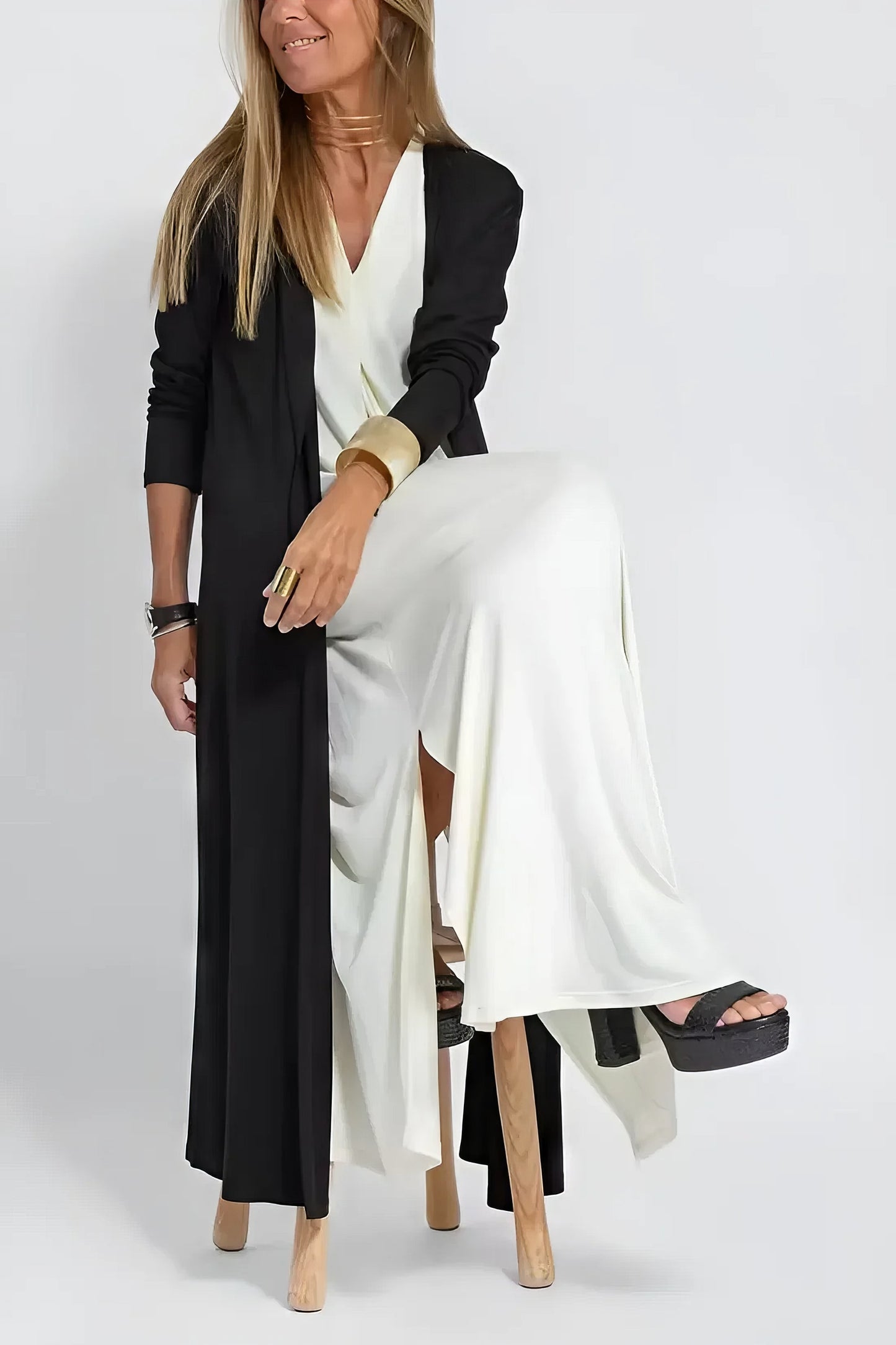 Gwenllian | Elegant Long Dress with Coordinated Cardigan