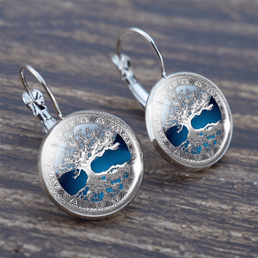Ciara2™ | Silver Tree of Life Hoop Earrings