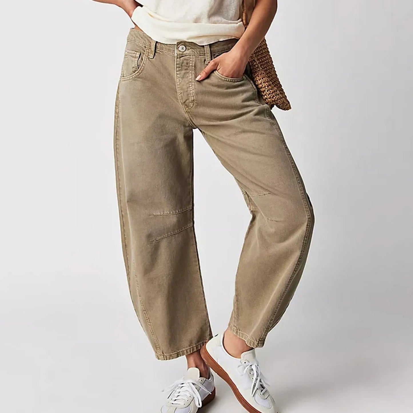Grainne | Women's High Waist Barrel Leg Jeans Easy-Fit Denim